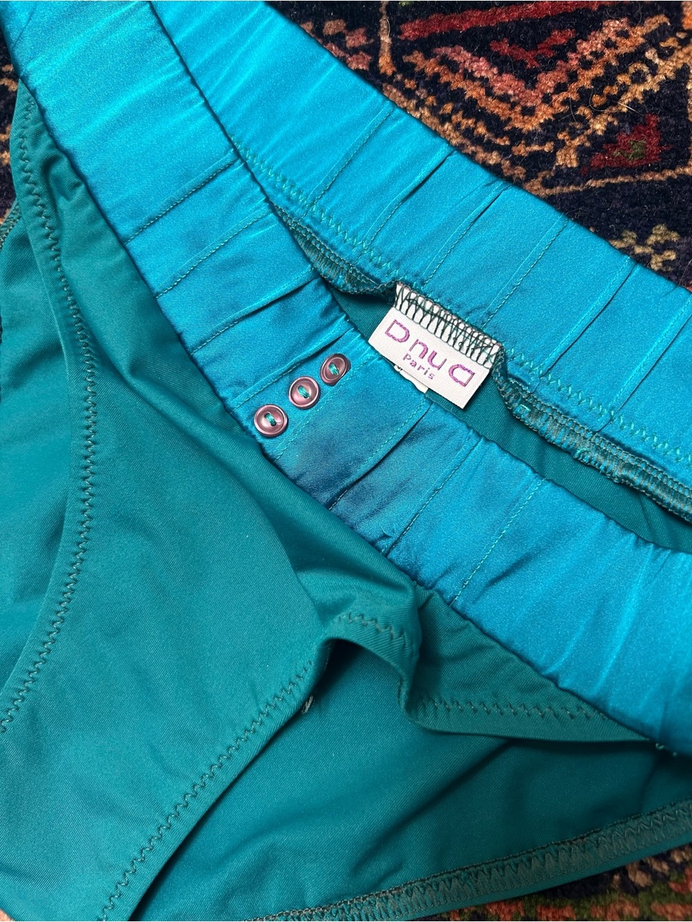 DnuD Two Tone Teal Bikini Set - Small Top XS Bottoms